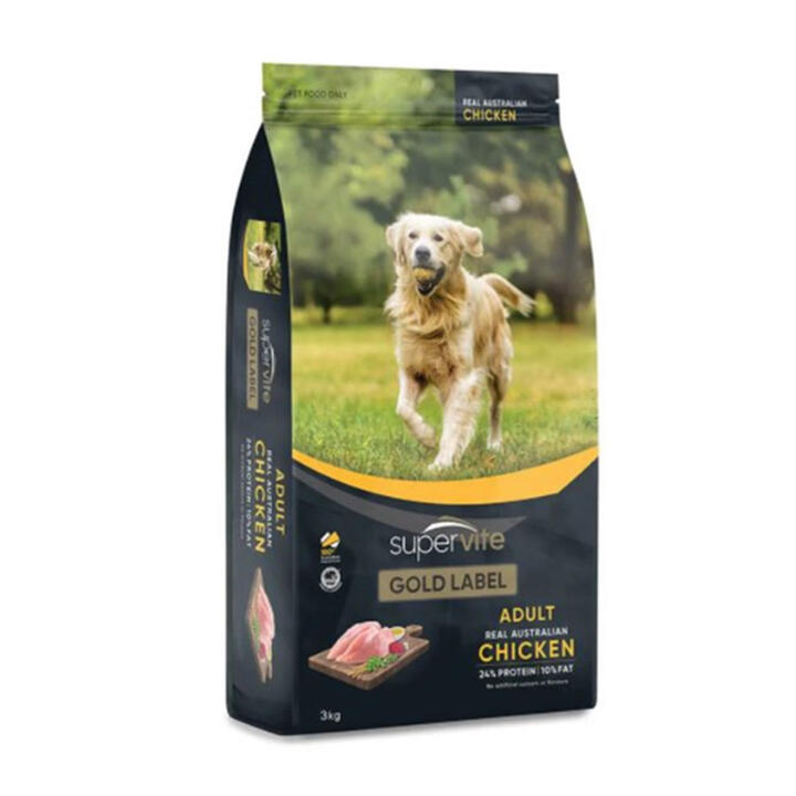 Supervite Gold Label Adult Real Australian Chicken Dry Dog Food 3 Kg