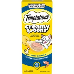 Temptations Creamy Spoons Tasty Chicken And Savoury Salmon Flavour