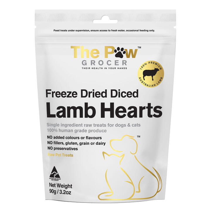 The Paw Grocer Freeze Dried Lamb Hearts Dog And Cat Treats 90 Gm