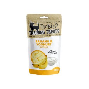 Tidbits Dog Treats Banana And Yoghurt Buttons Dog Treats