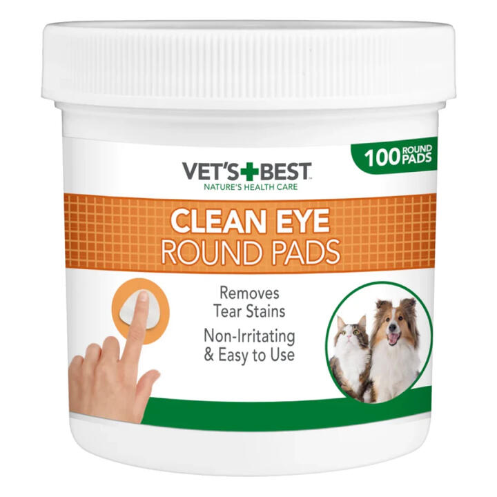 Vet's Best Nature's Health Care Clean Eye Round Pads For Dogs & Cats 100 Pieces