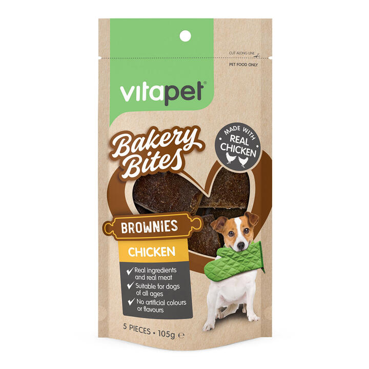 Vitapet Bakery Bites Chicken Brownies Dog Treats 105 Gm