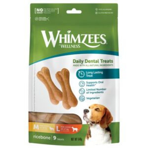 Whimzees Rice Bones Dental Dog Treats