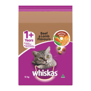 Whiskas Adult 1+ Years Beef & Lamb Flavours Dry Cat Food 12 Kg