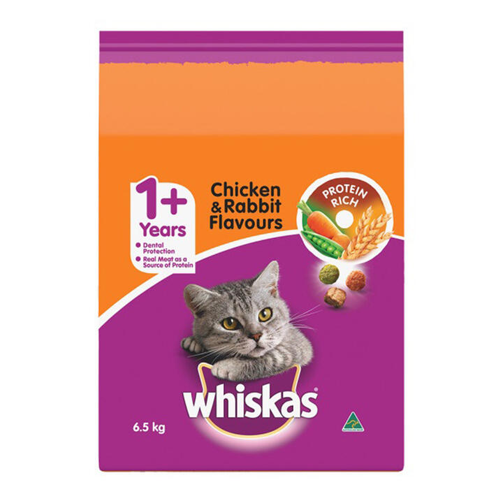 Whiskas Adult 1+ Years Chicken & Rabbit Flavours Dry Cat Food 6.5 Kg