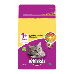 Whiskas Adult 1+ Years Chicken & Turkey Flavours Dry Cat Food 1.8 Kg