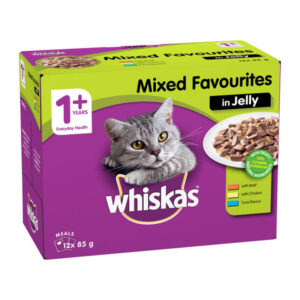 Whiskas Adult 1+ Years Mixed Favourites In Jelly Wet Cat Food 85gm 12 Pack