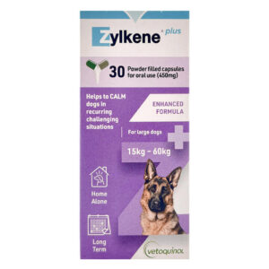 Zylkene Plus Calming Supplement For Large Dogs 15 To 60kg 450mg 30 Capsules