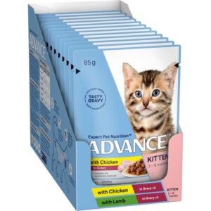 Advance Chicken And Lamb Chunks In Gravy Kitten Wet Cat Food Pouch