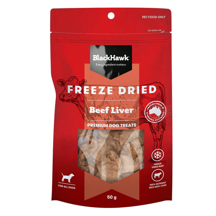 Black Hawk Freeze Dried Beef Liver Dog Treats 50 Gm