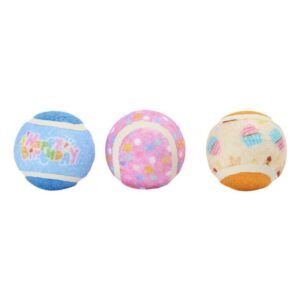 Paws For Life Birthday Party 3 Pack Tennis Balls Dog Toys