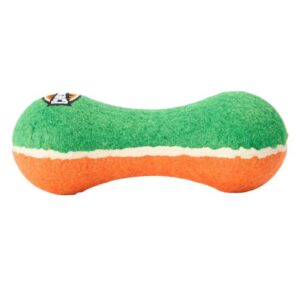 Paws For Life Chewbites Tennis Rubber Dumbbell Dog Fetch Toy