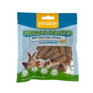 Pipsqueak Forage Delites Mini Sponge Sticks Strawberry Carrot Small Pet Treat
