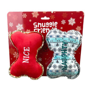 Snuggle Friends Christmas Plush Bone Set Toy For Dogs 1 Pack