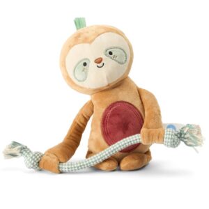 Paws For Life Recycle Life Sloth And Rope Dog Squeaker Toy