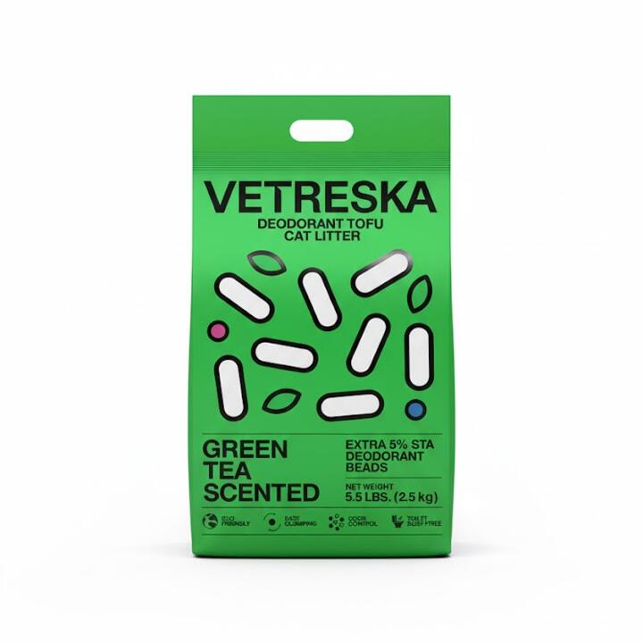 Vetreska Deodorant Green Tea Scented Tofu Cat Litter