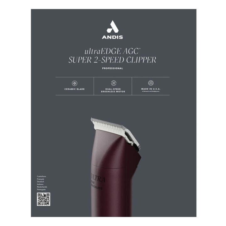 Andis Super 2 Speed Ultraedge Agc Grooming Clipper For Dogs Burgundy 1 Pack