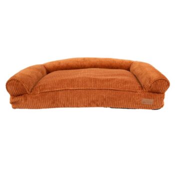 Paws For Life Plush Corduroy Rectangular Dog Bed Orange