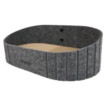 The Catsentials Oval Felt Cat Scratcher Bed Grey