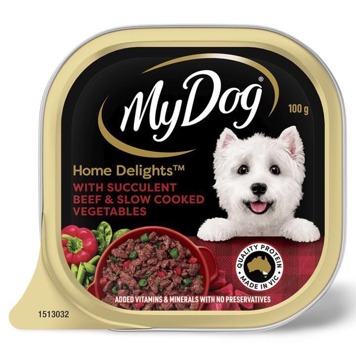 My Dog Home Delights Succulent Beef Slow Cooked Vegetables Wet Dog Food