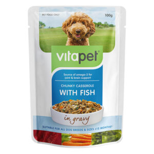 Vitapet Chunky Casserole With Chicken & Fish In Gravy Wet Dog Food 100gm 1 Pack