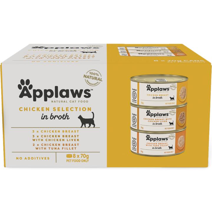 Applaws Wet Cat Food Adult Multipack Chicken Selection In Broth Tin