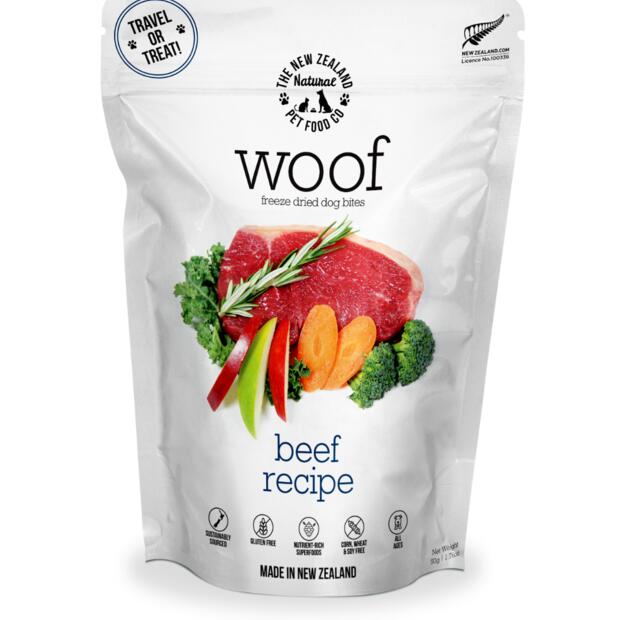 Nz Natural Woof Beef Freeze Dried Dog Bites Travel Treat