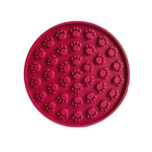 Paws For Life Round Lickmat Burgandy