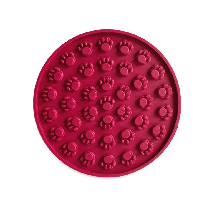 Paws For Life Round Lickmat Burgandy