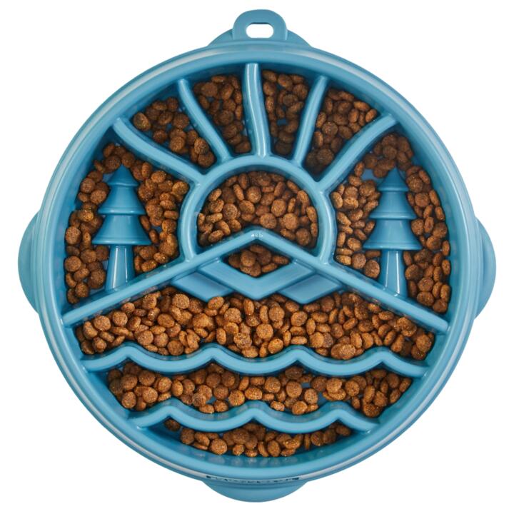Outward Hound Fun Feeder Mountain Blue Slow Feeder Dog Bowl