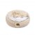 Charlies Pet Cushioned Snookie Hooded Pet Nest Bed Double Faux Chinchilla Cream And Artic White Small