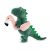 Fringe Studio Pool Time T-Rex with Flamingo Floatie Plush Squeaker Dog Toy