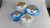 Shallow Blue Cat Food Dish by Smart Cat [Size: Large] [Colour: White/Blue]