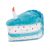 Zippy Paws Plush Birthday Cake with Blaster Squeaker Dog Toy – Blue